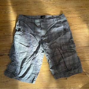Vintage Vans Grey Plaid Cargo Shorts long